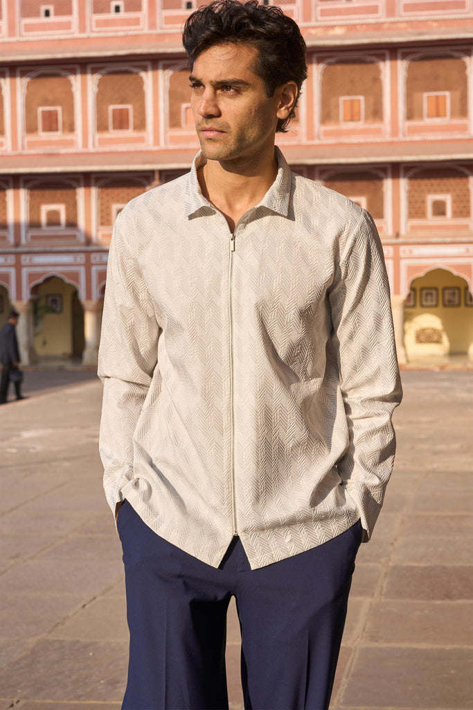 TEXTURED ZIP SHIRT - dash and dot dash and dot