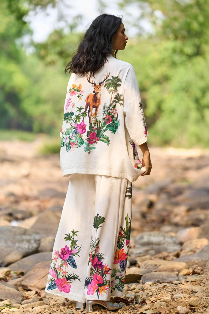 LINEN PRINTED PANT - dash and dot dash and dot