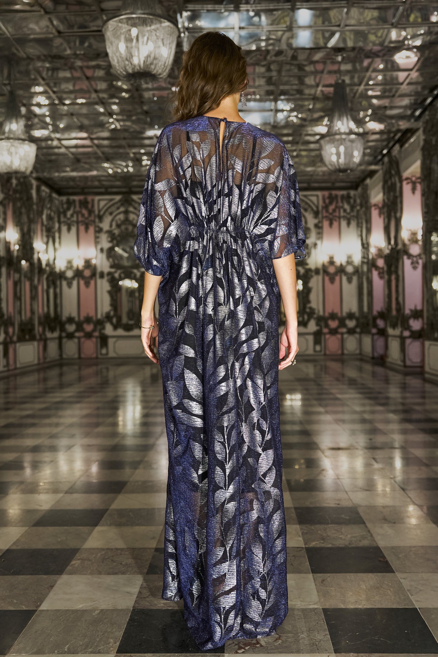 DRAPED AND PLEATED KAFTAN