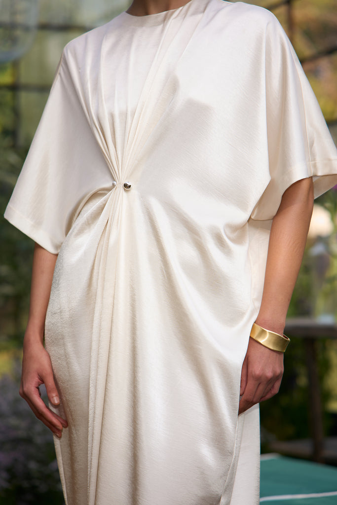 DRAPED & PLEATED KAFTAN DRESS dash and dot