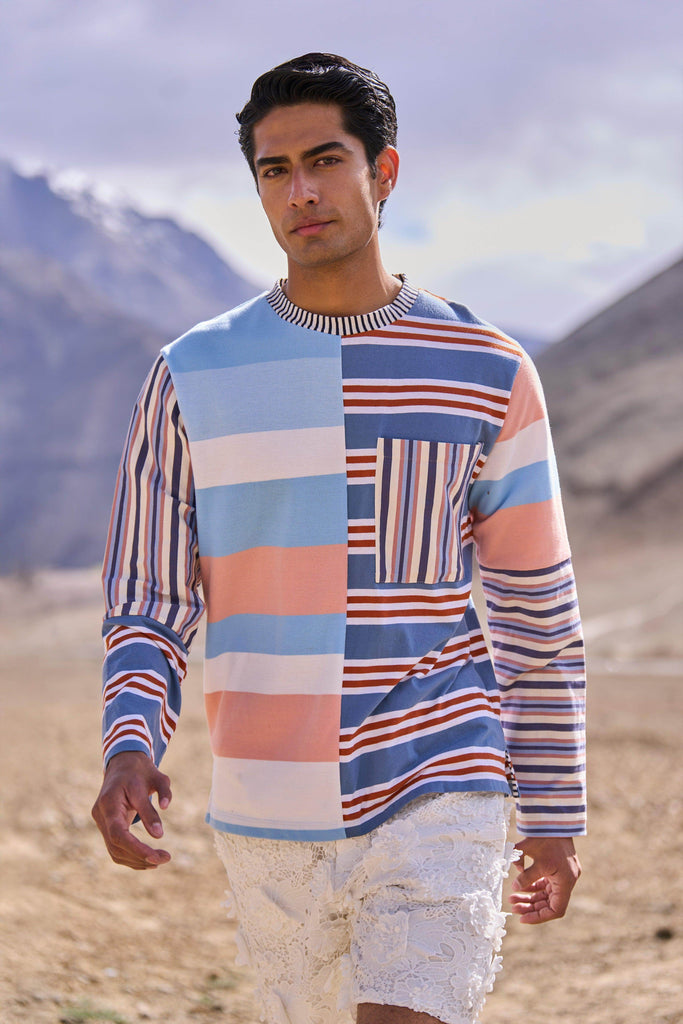 STRIPE BLOCKED TEE - dash and dot dash and dot