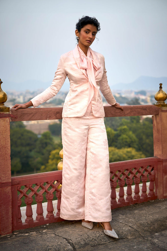 PINK BROCADE SUIT - dash and dot dash and dot