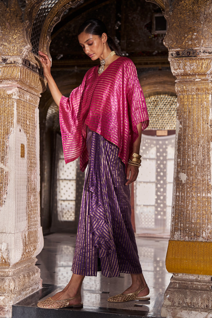 BENARES TISSUE STRIPE DRAPE SKIRT dash and dot