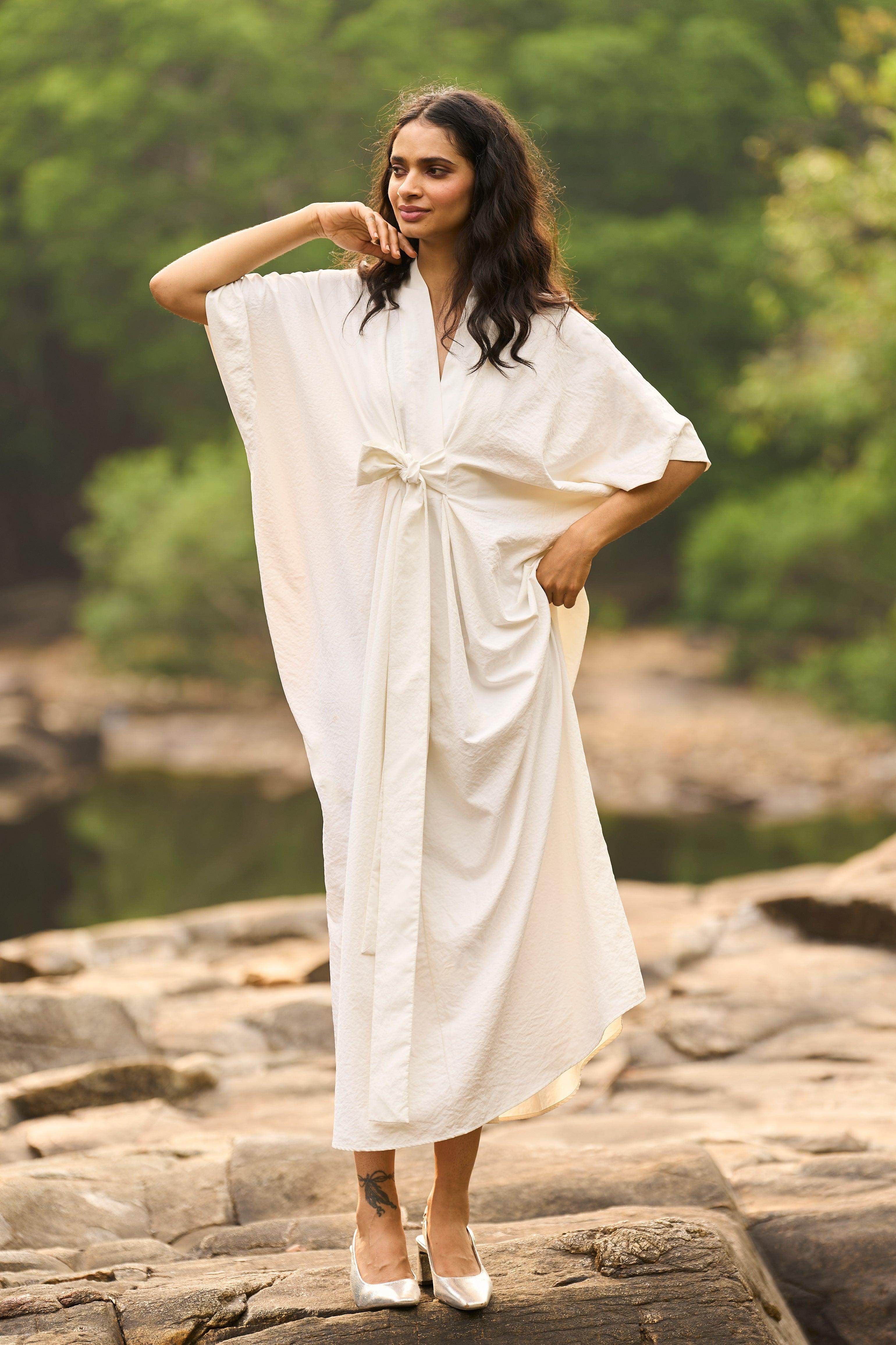 kaftan dress Hand Block Printed Free-Size Short Kaftan Dress