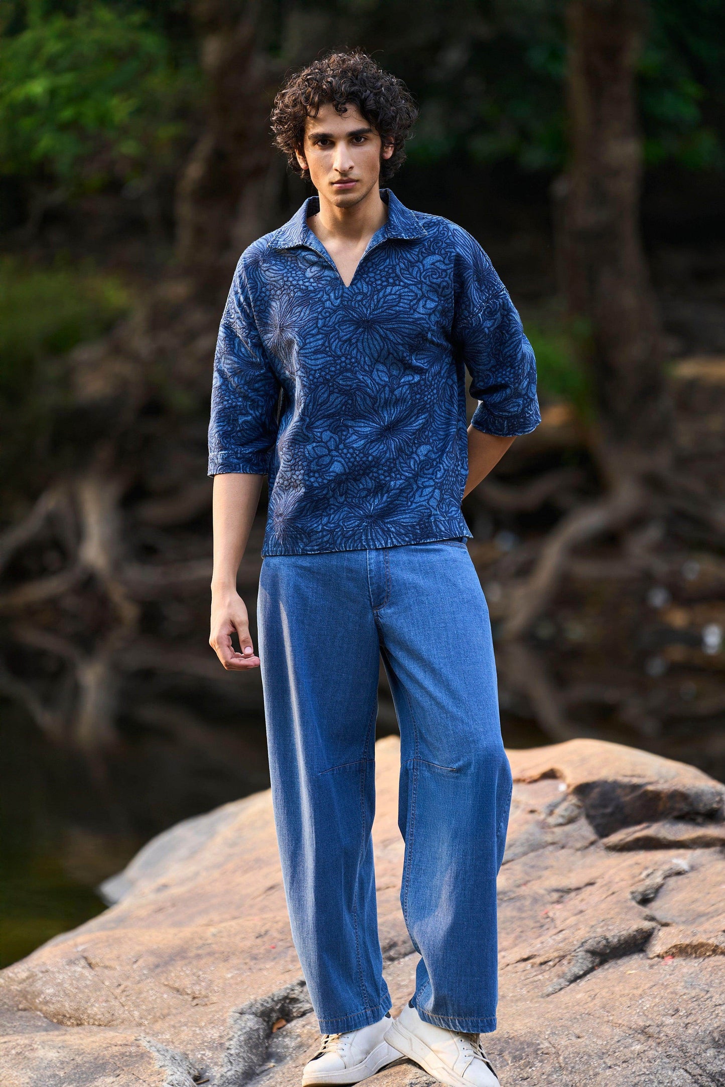 DENIM POPOVER SHIRT - dash and dot