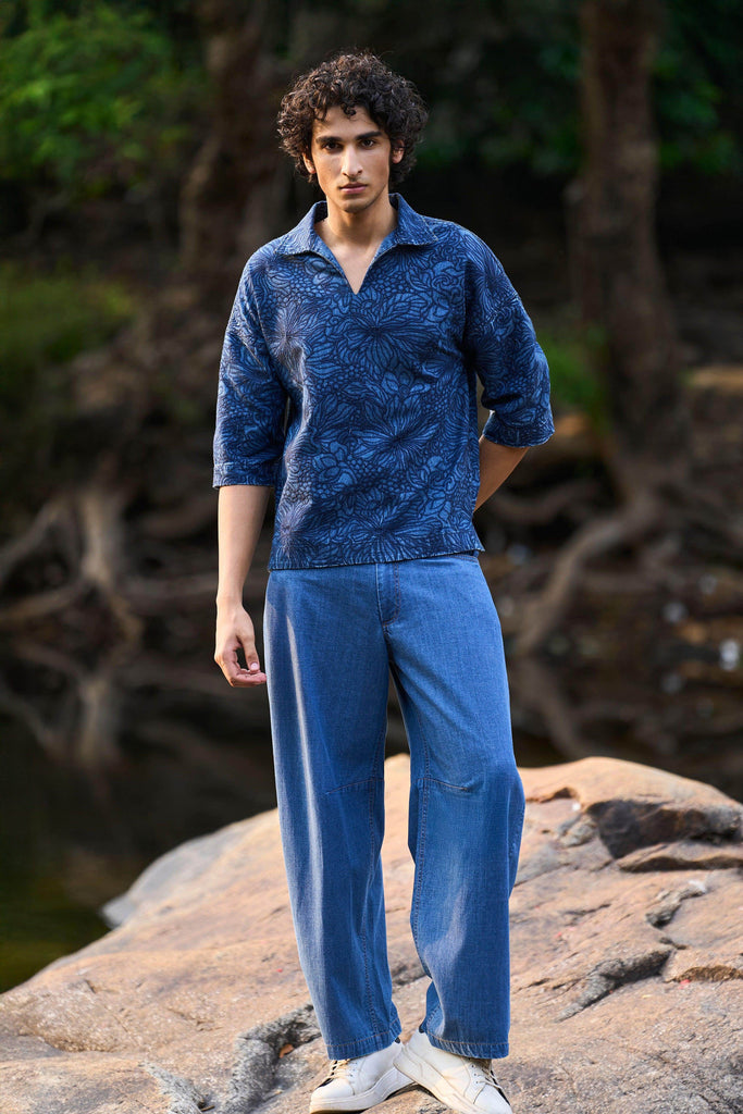 DENIM POPOVER SHIRT - dash and dot dash and dot