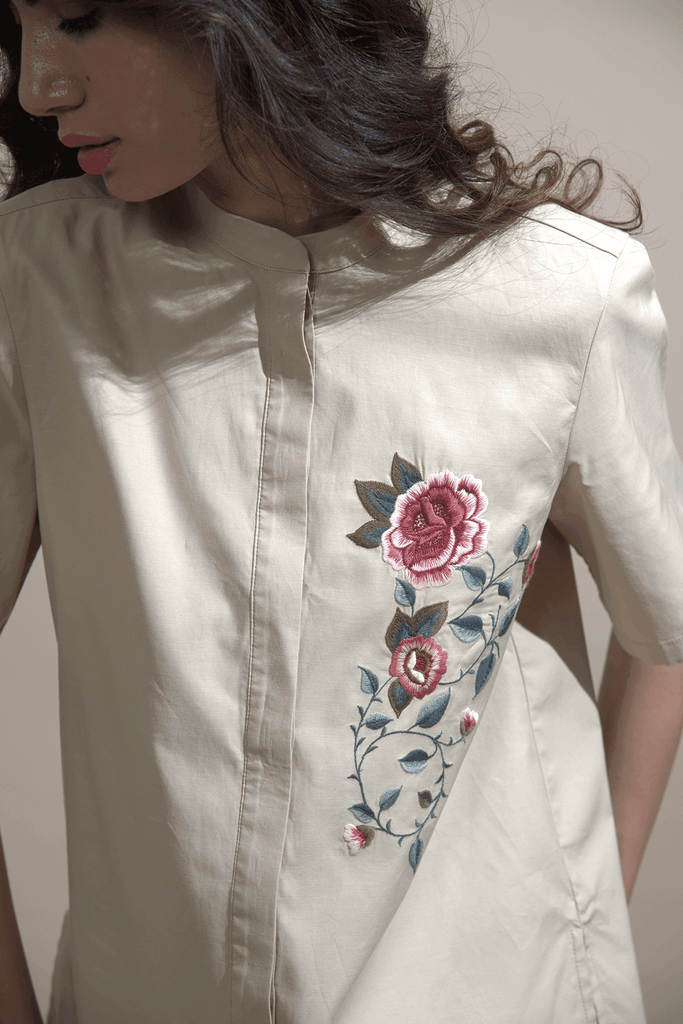 FLORAL EMBROIDERED PANT SET - dash and dot dash and dot