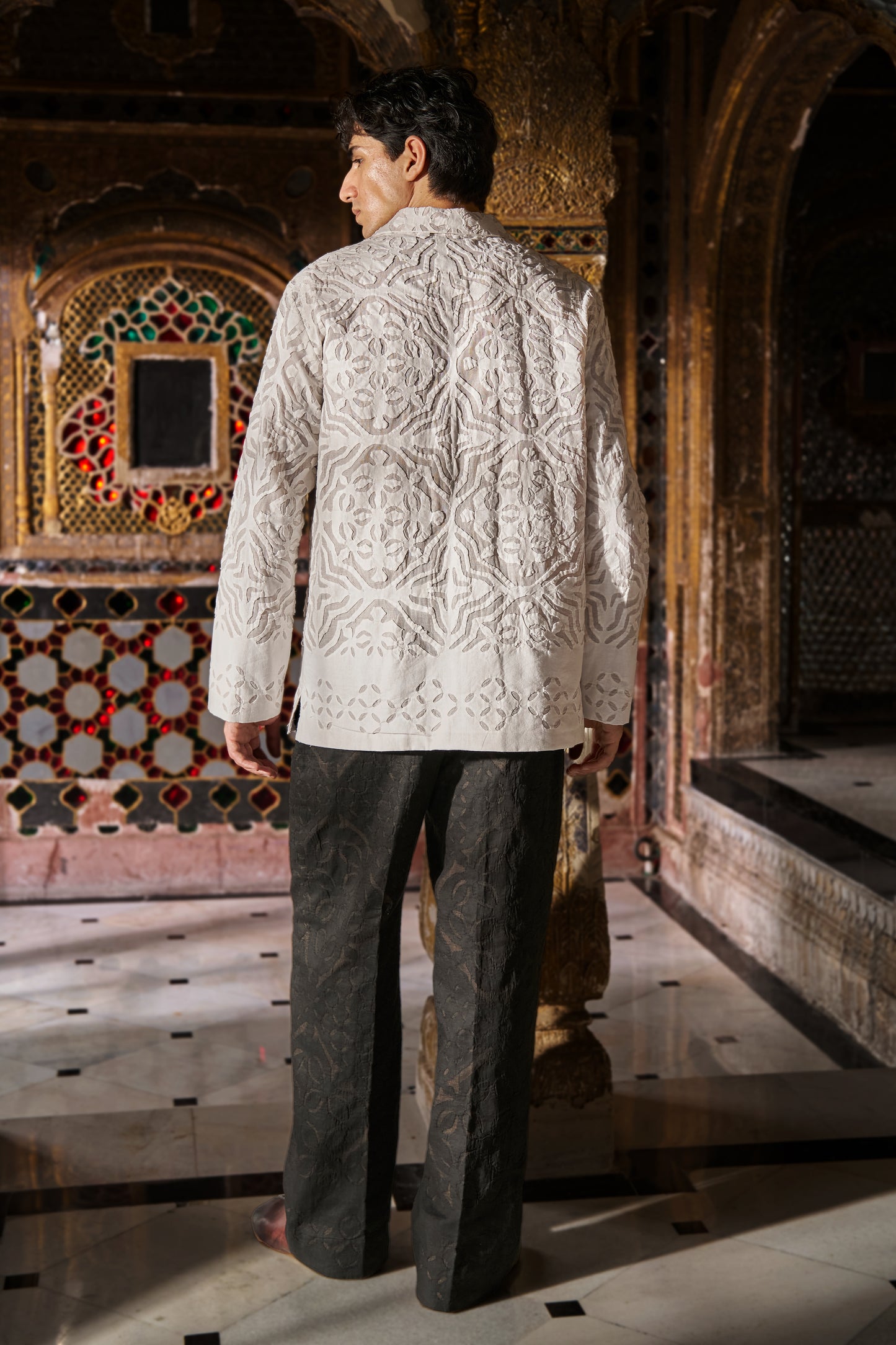 CUTWORK APPLIQUÉ PANT SET