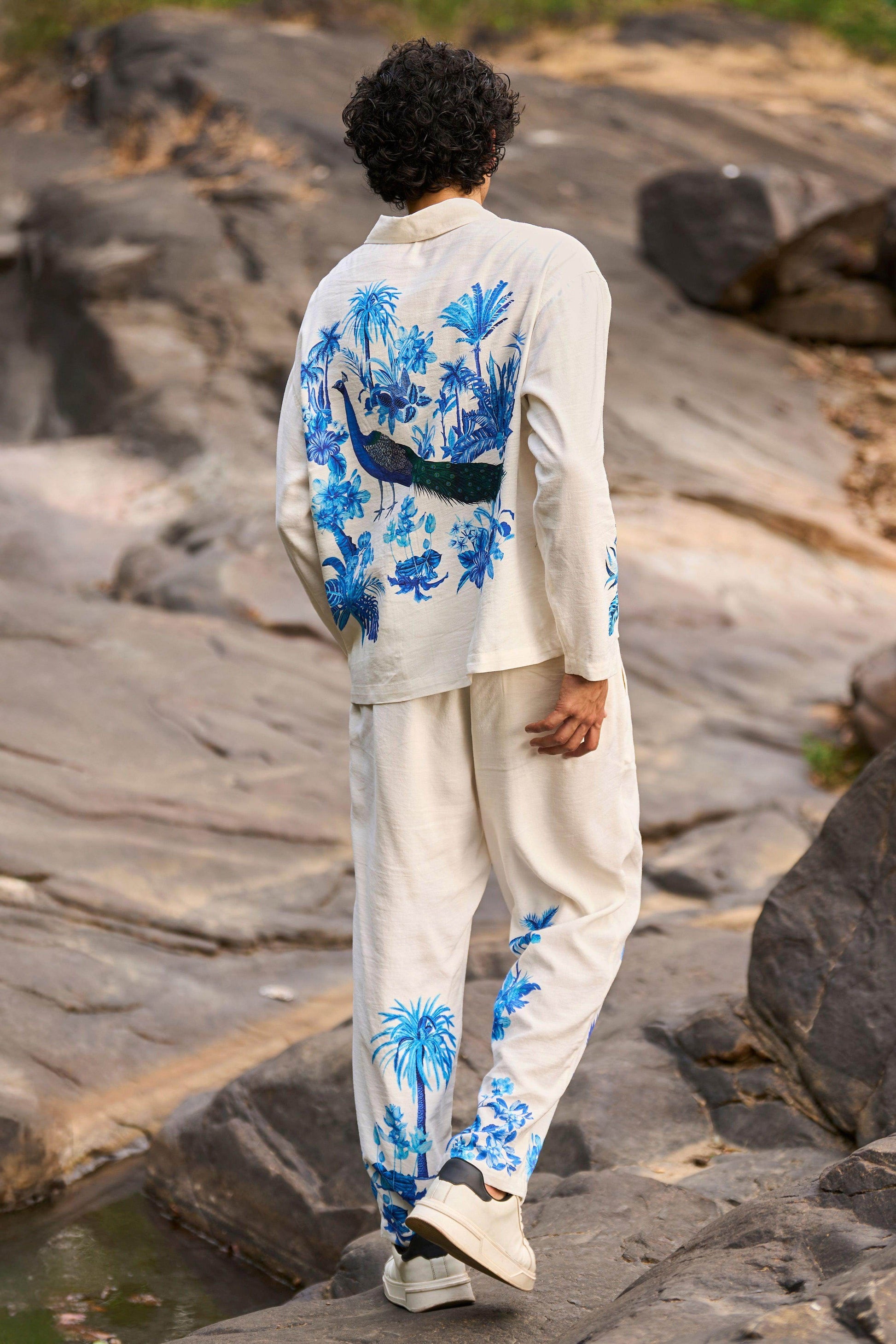 LINEN PRINTED PANT SET - dash and dot