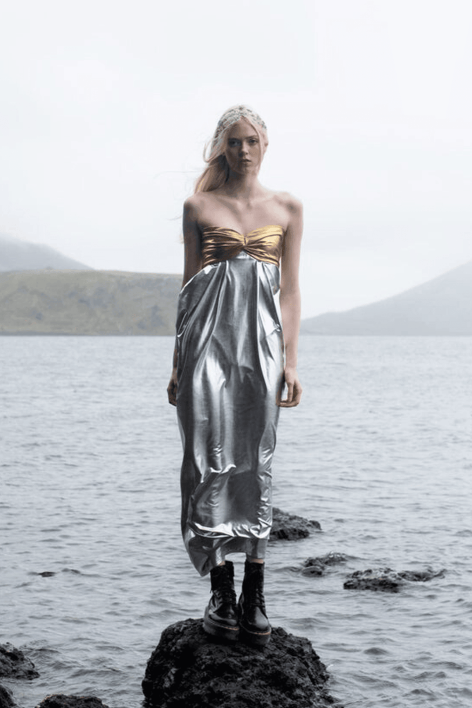 METALLIC BLOCK DRESS - dash and dot dash and dot