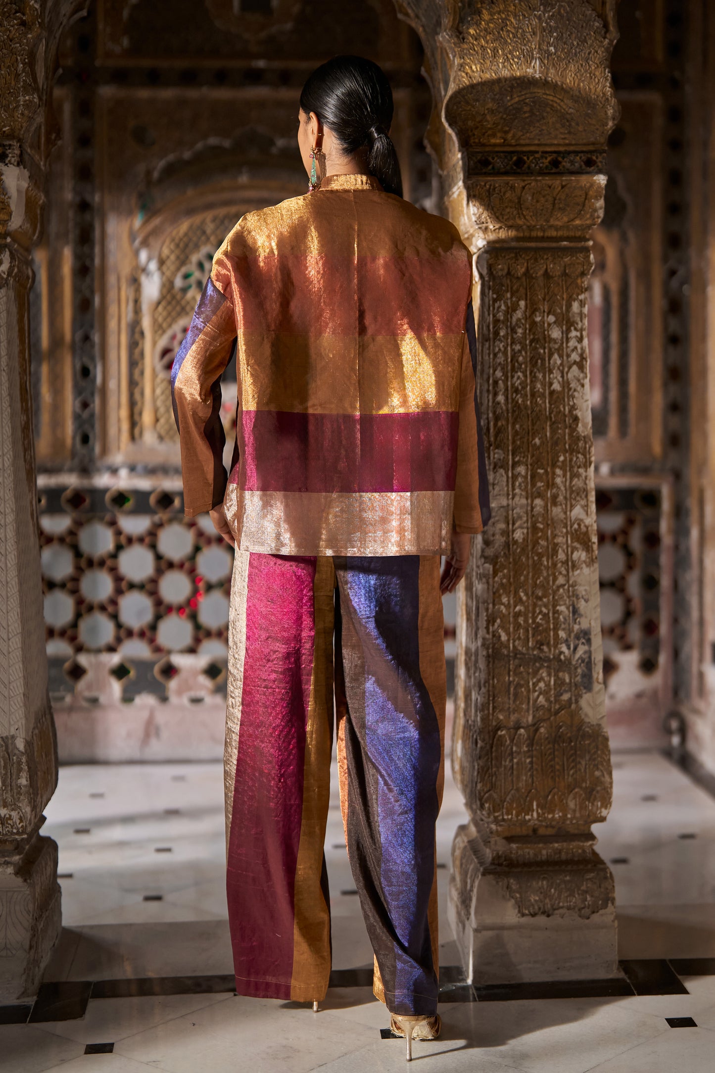 BENARES TISSUE STRIPED PANT