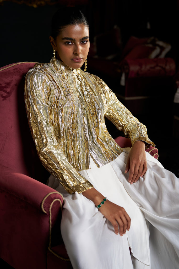 CRUSHED GOTA WEAVE BOLERO dash and dot