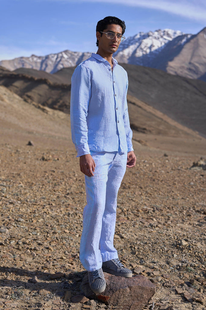 LINEN COLOUR BLOCK PANT SET - dash and dot dash and dot