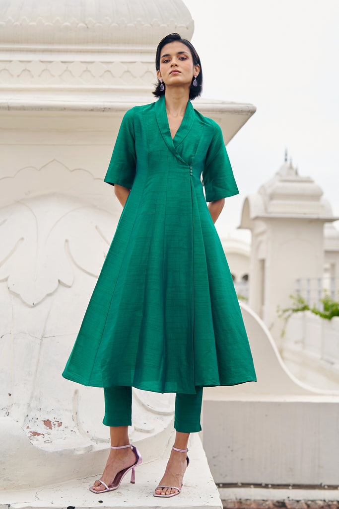 TEXTURED LONGLINE SIDE-BUTTON TOP dash and dot