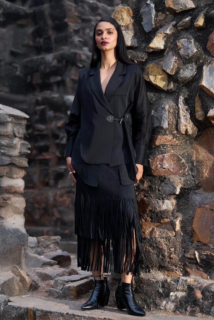 PLEATED AND FRINGED SKIRT - dash and dot dash and dot