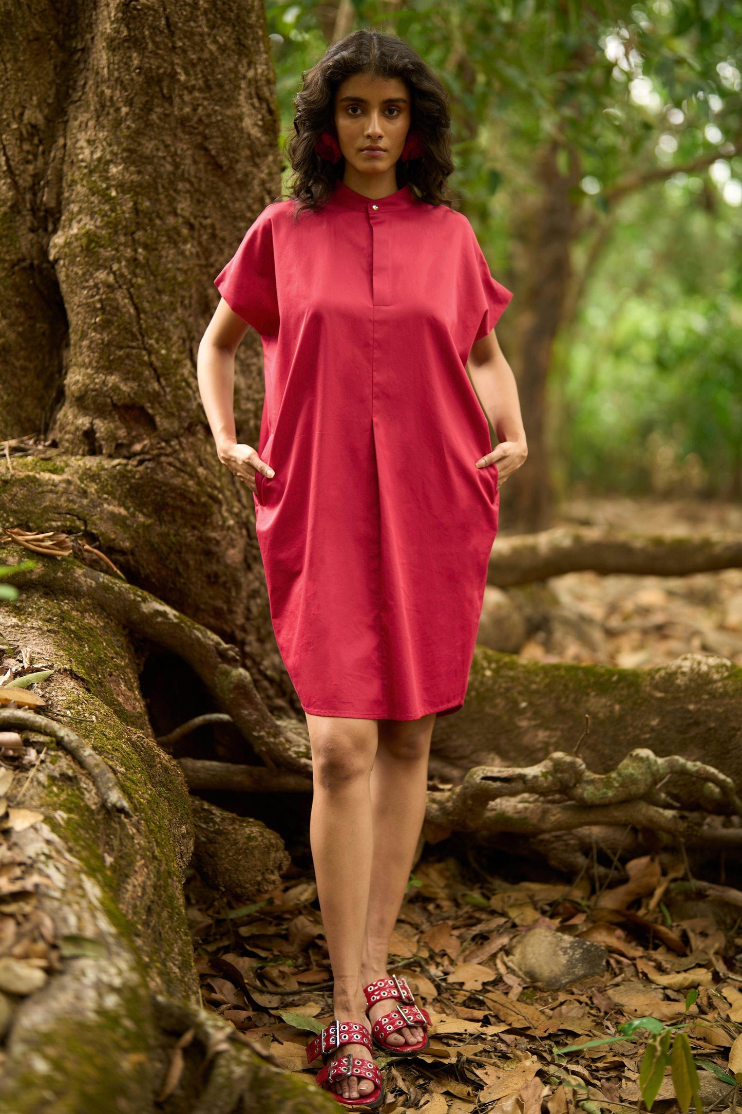 RED SHIRT DRESS - dash and dot
