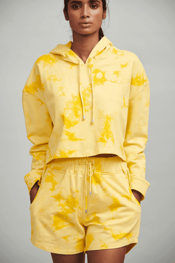 YELLOW TIE DYE HOODIE - dash and dot dash and dot