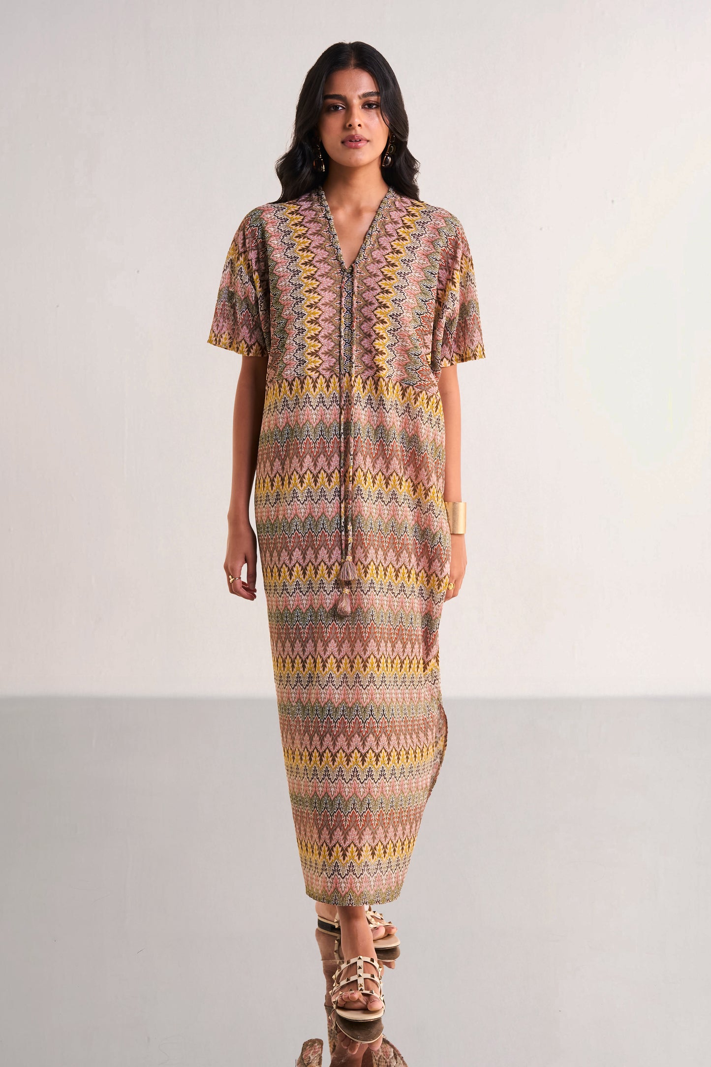MULTICOLOUR CROCHET KNIT MAXI