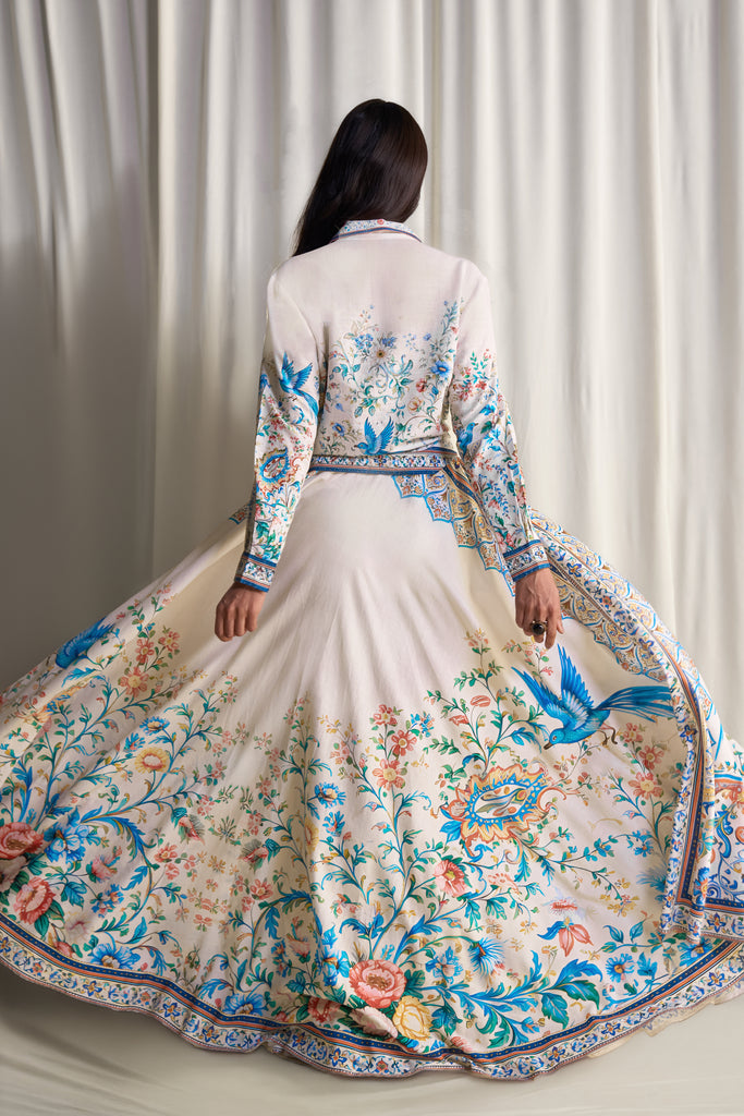 LINEN BOTANICAL PRINT SHIRT & MAXI SKIRT dash and dot