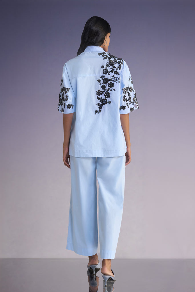 FLORAL BEAD EMBROIDERED SHIRT dash and dot