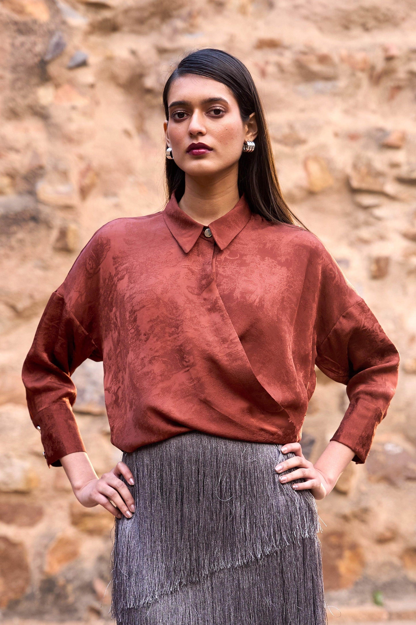 FRONT OVERLAP SHIRT - dash and dot