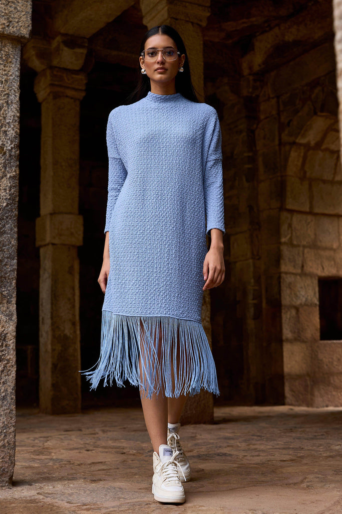 TEXTURED KNIT FRINGE MIDI - dash and dot dash and dot