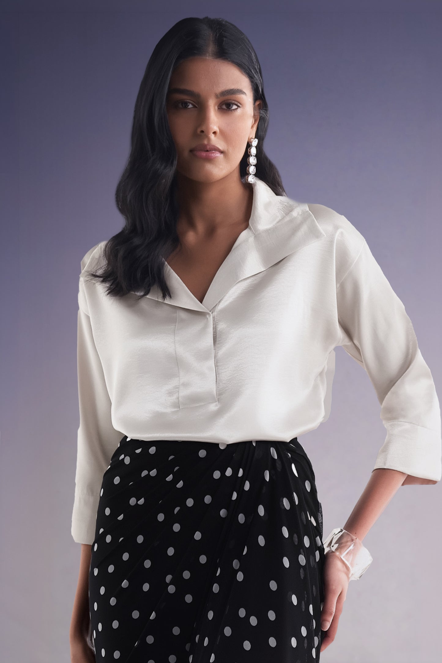 BOXY SATIN POPOVER TOP