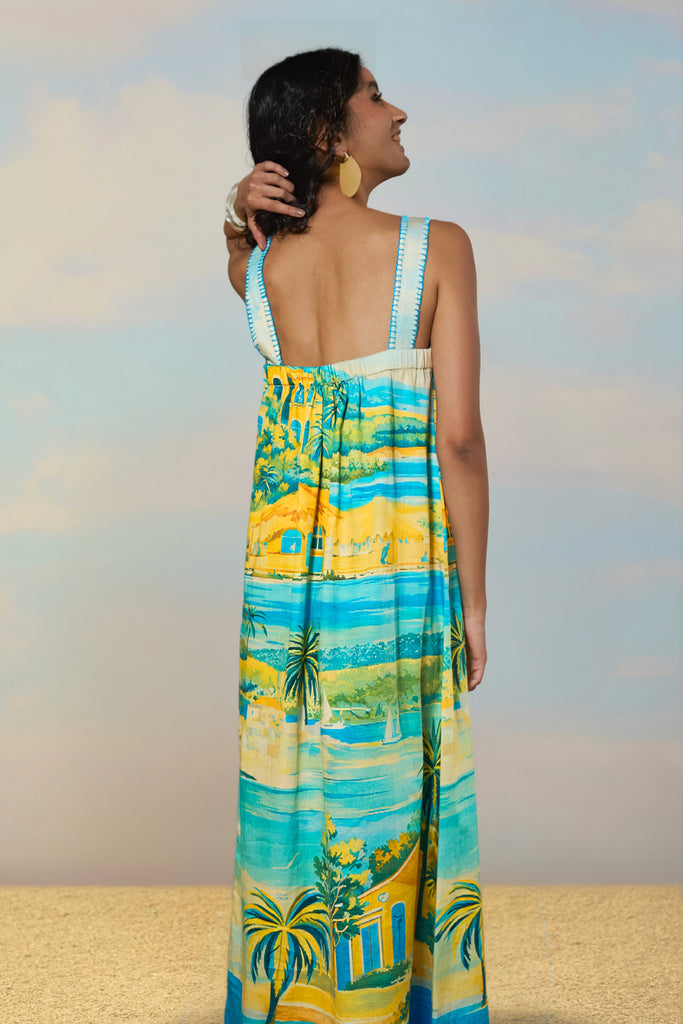 SCENIC PRINT MAXI DRESS dash and dot