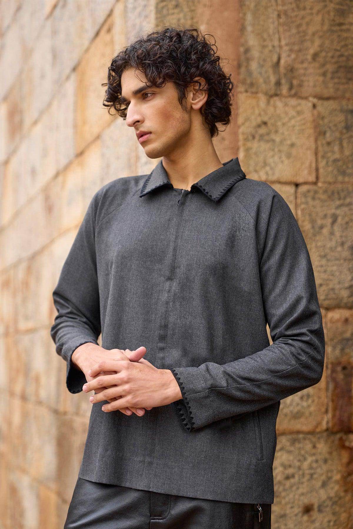 CONTRAST STITCH SHIRT - dash and dot