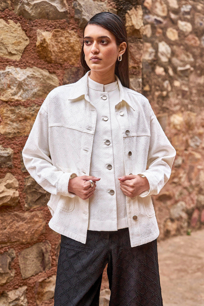 TEXTURED DENIM SHACKET AND PANT - dash and dot dash and dot