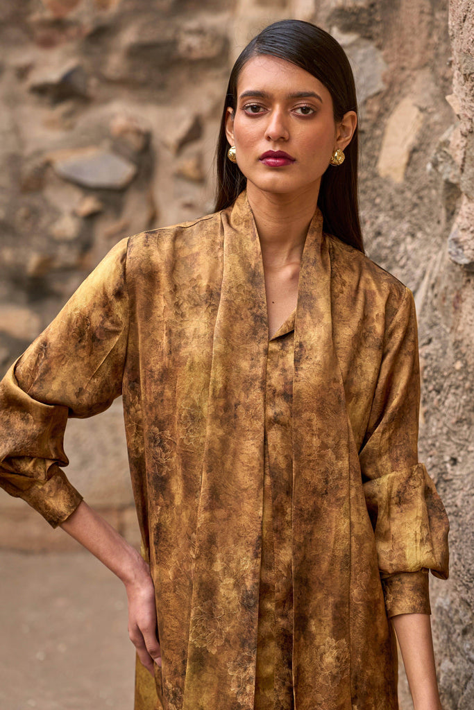 PATTERNED NECK SCARF DRESS - dash and dot dash and dot