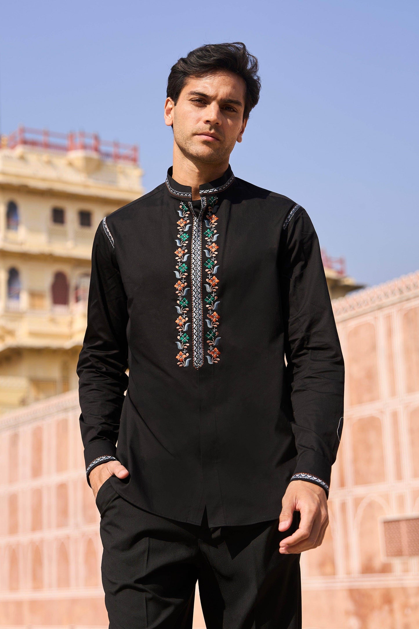 EMBROIDERED BORDER SHIRT - dash and dot