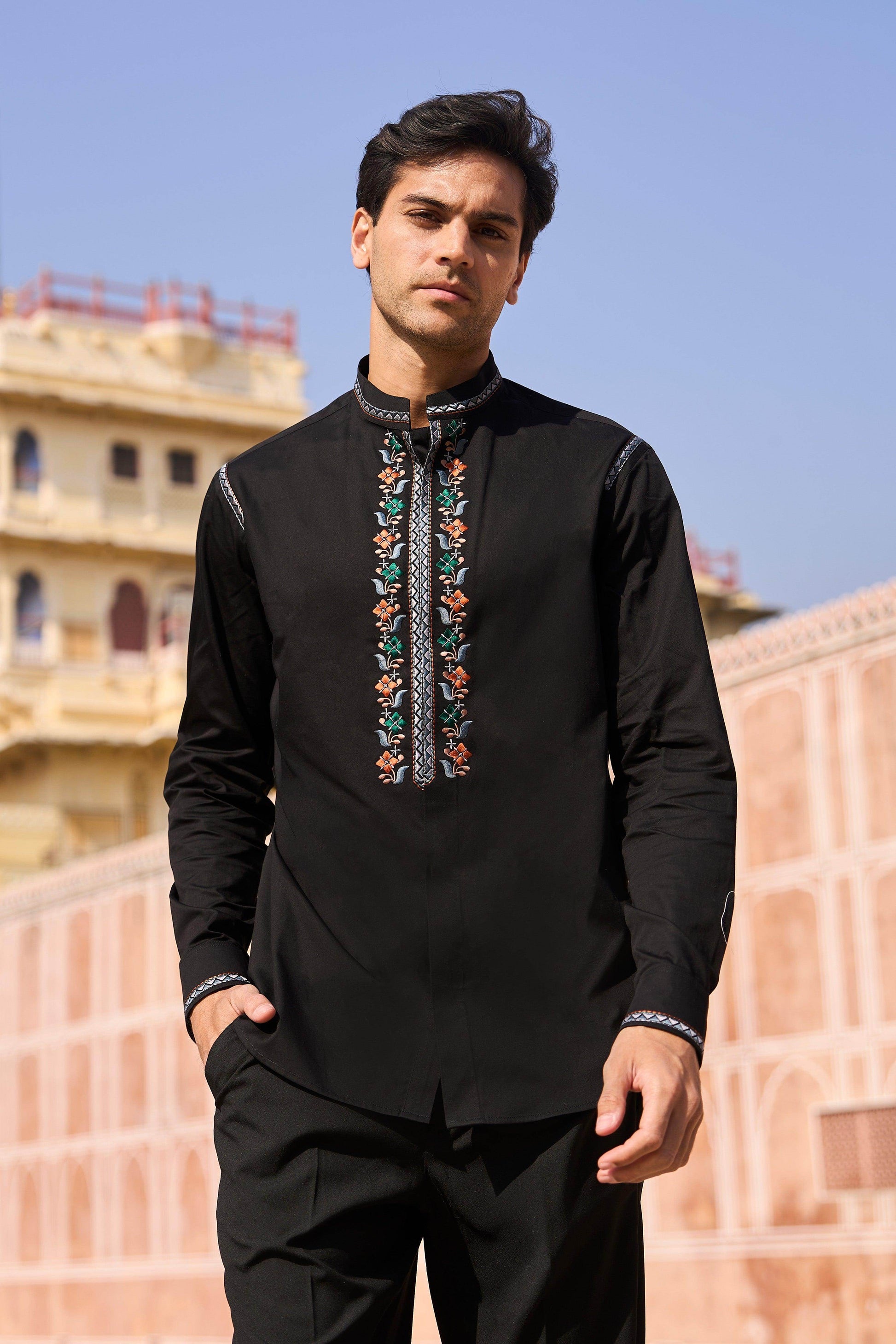 EMBROIDERED BORDER SHIRT - dash and dot