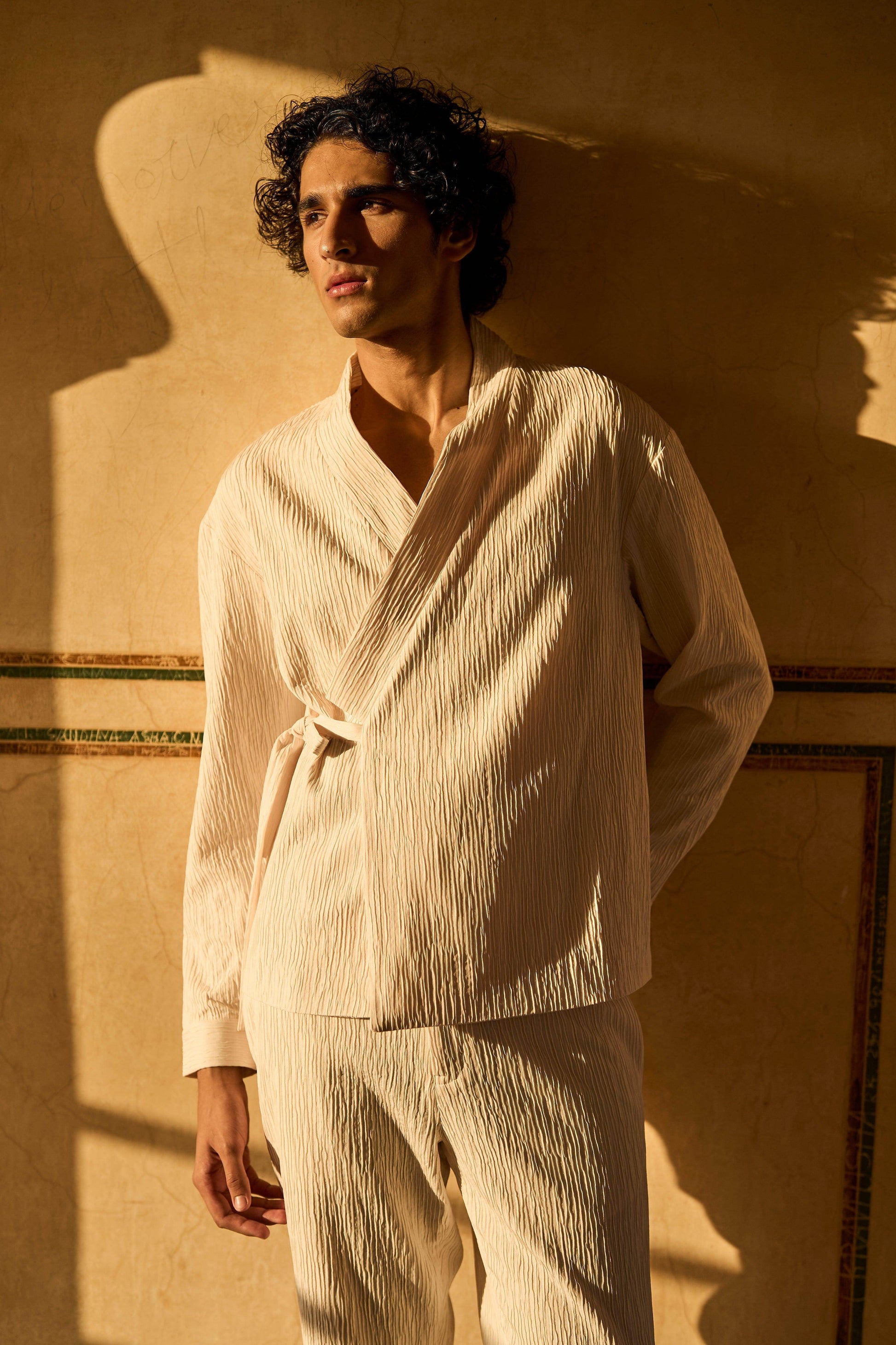 SIDE TIE TEXTURED SET - dash and dot