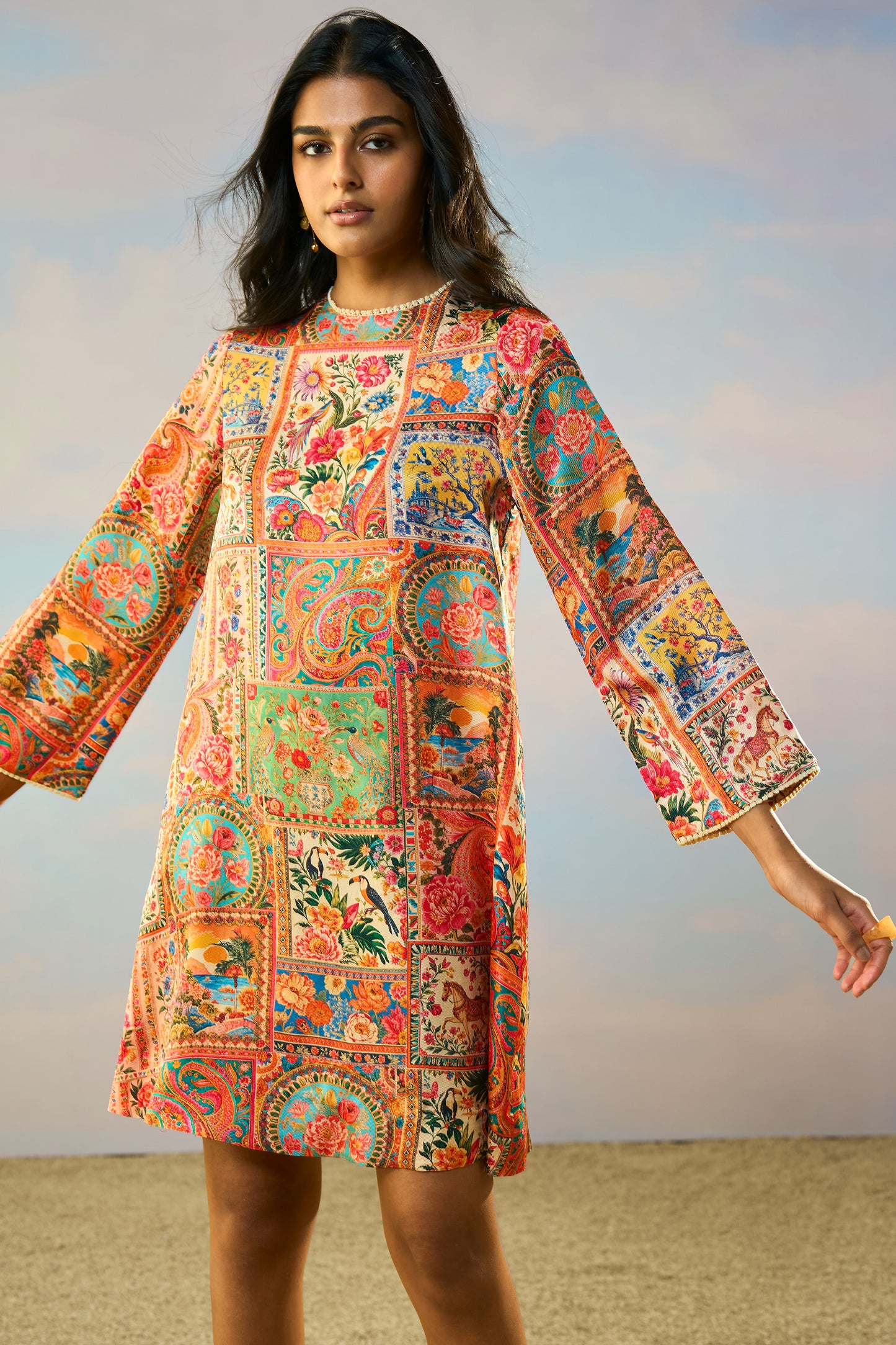 ORNAMENTAL PRINT DRESS