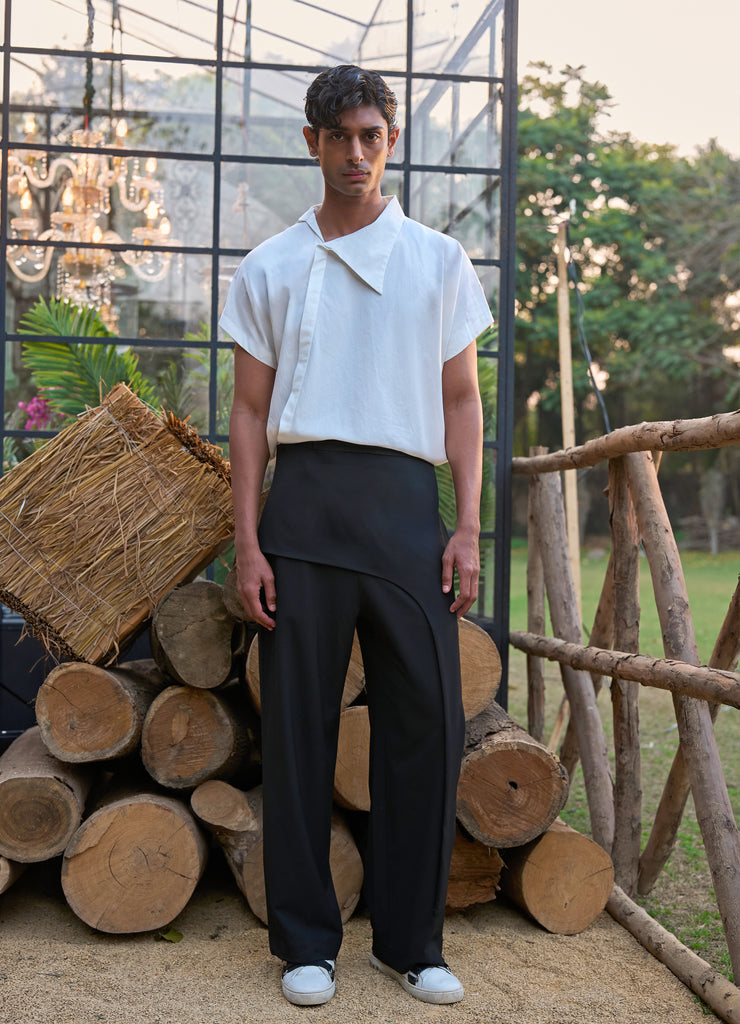 ASYMMETRIC POPLIN SHIRT dash and dot