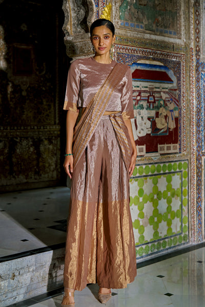 BENARES TISSUE DRAPE PANT SET