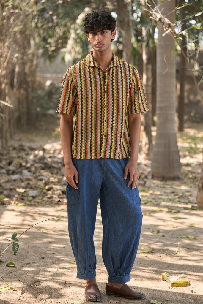 MULTICOLOUR TEXTURED KNIT SHIRT dash and dot