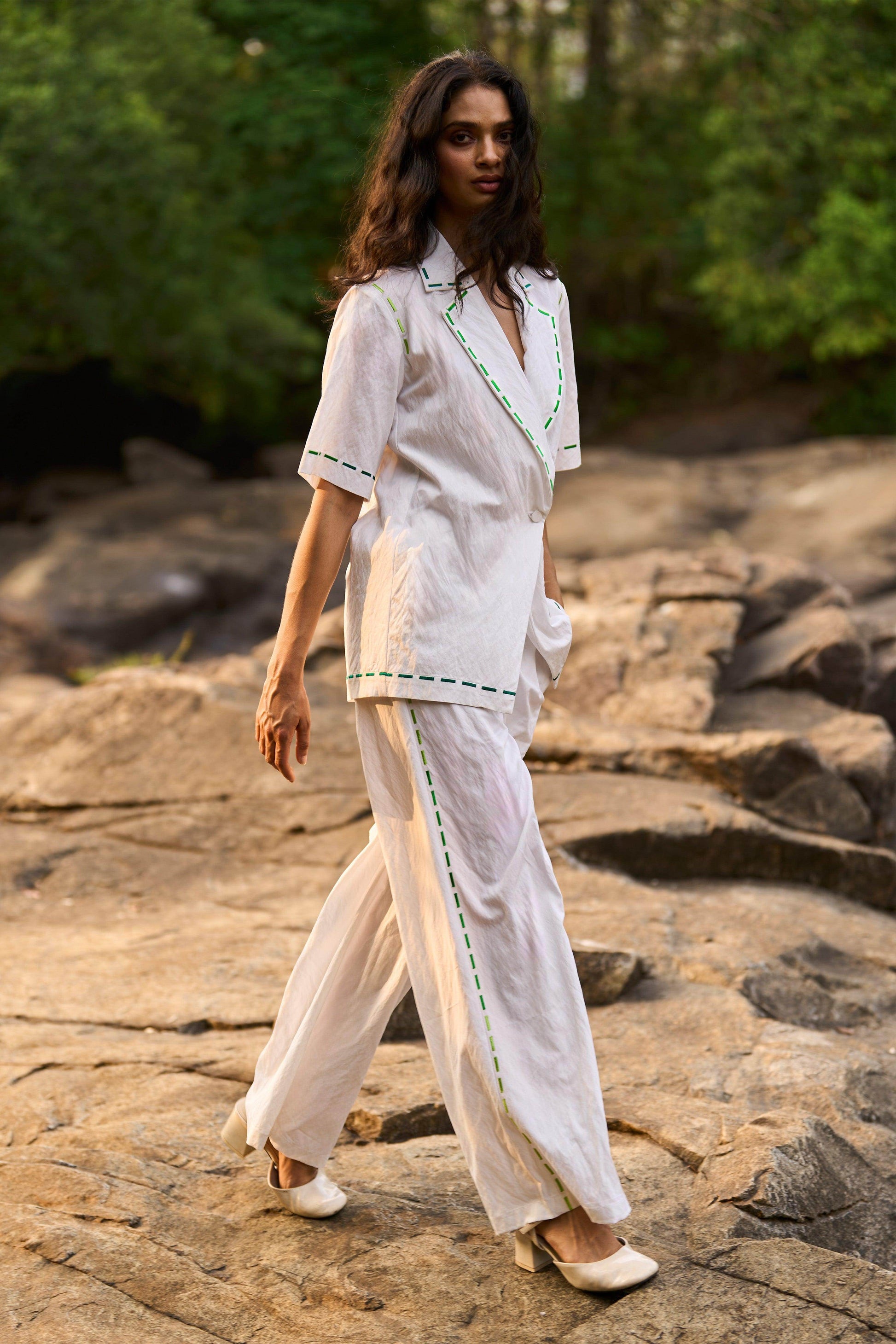 EMBROIDERED POPLIN SET - dash and dot