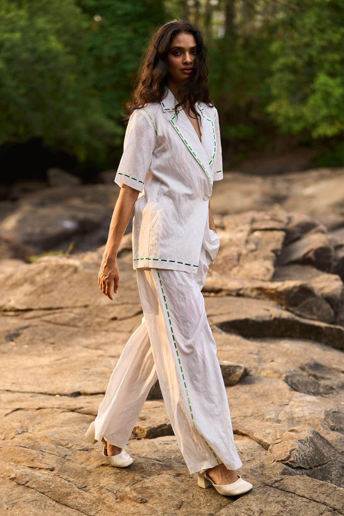 EMBROIDERED POPLIN SET - dash and dot dash and dot