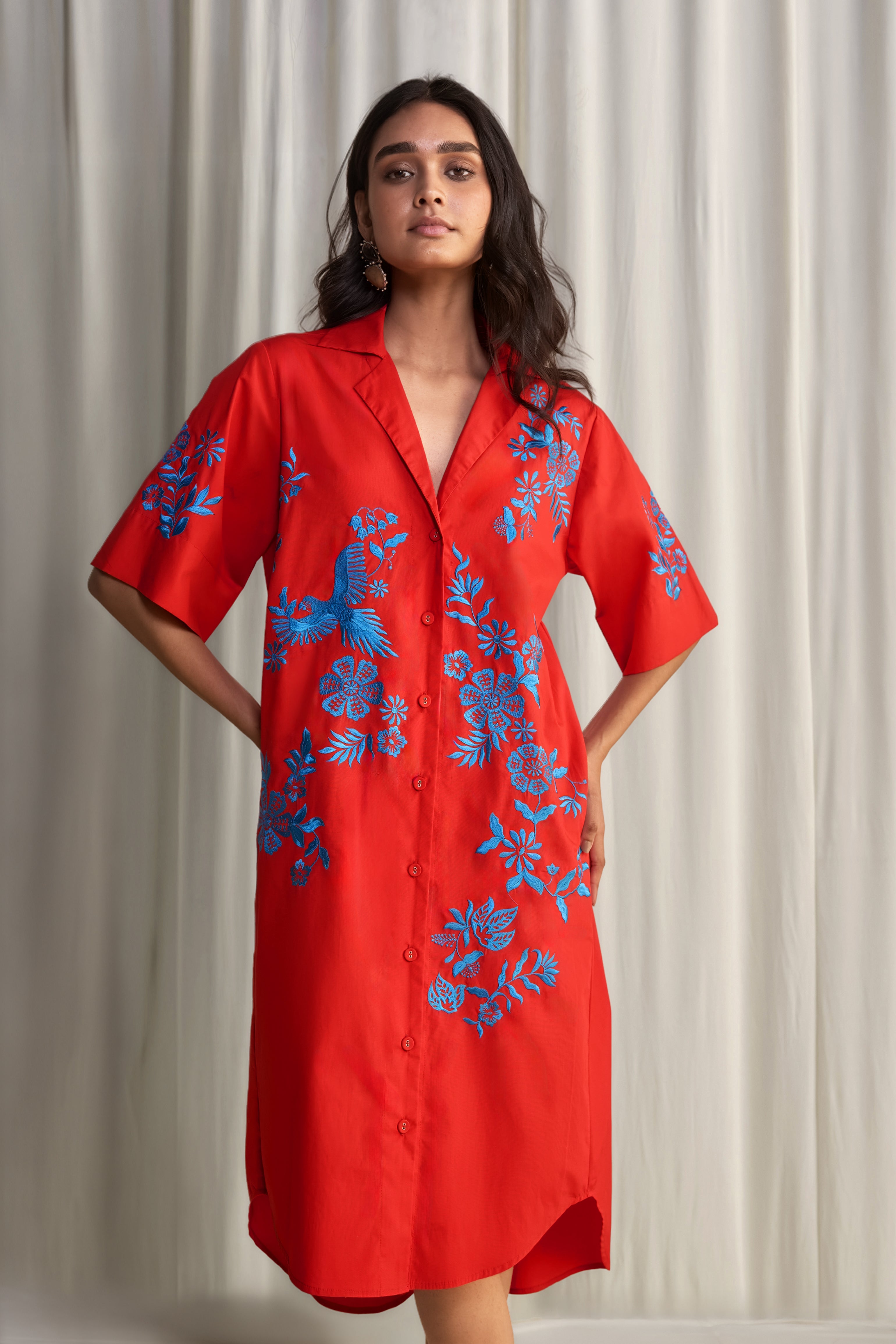 PLACEMENT EMBROIDERED SHIRT DRESS – dash and dot