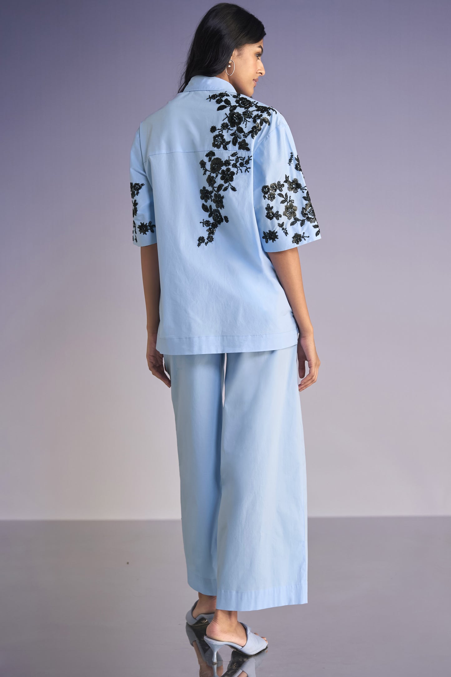 FLORAL BEAD EMBROIDERED PANT