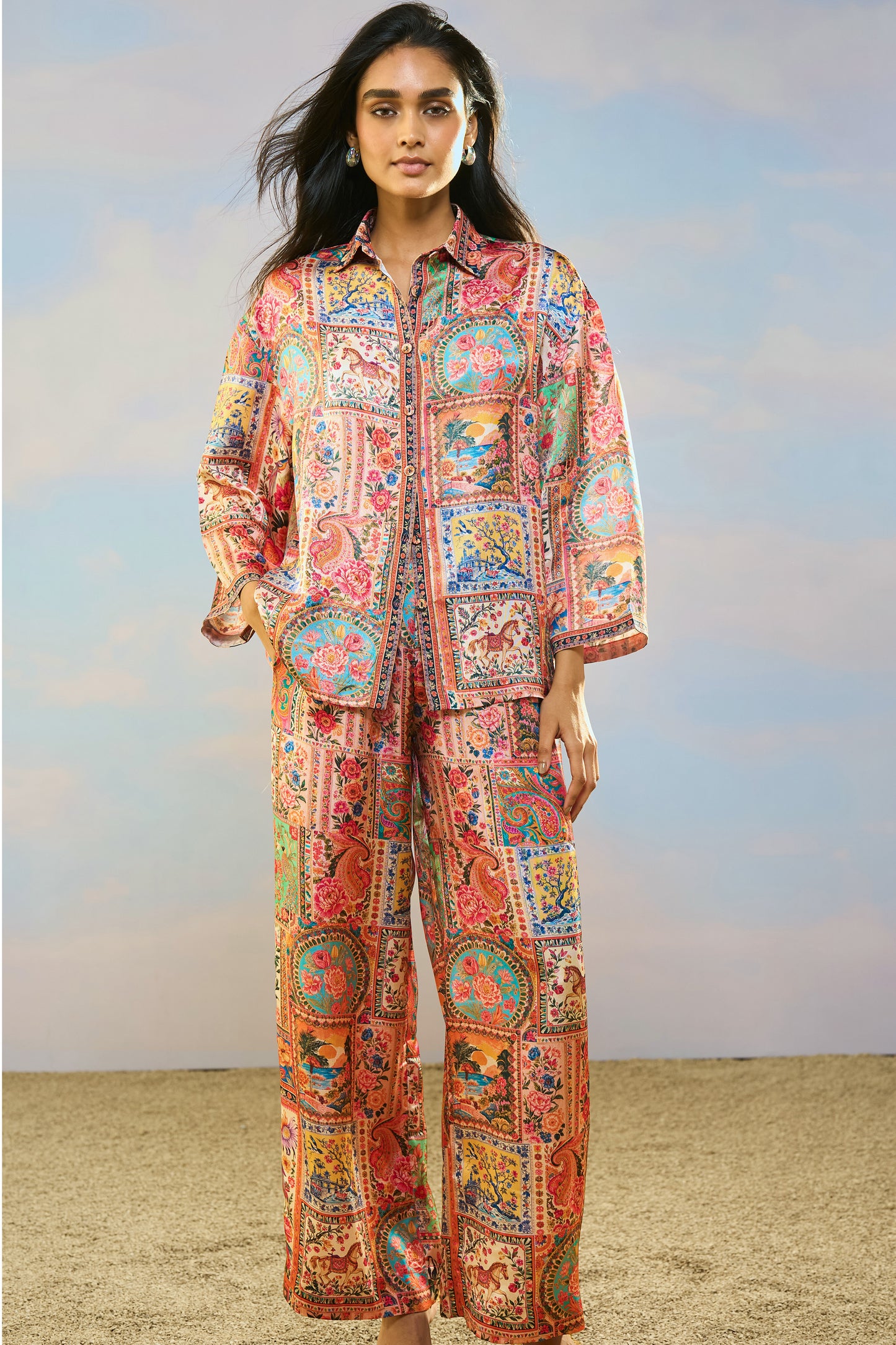 ORNAMENTAL PRINT SHIRT & PANT SET