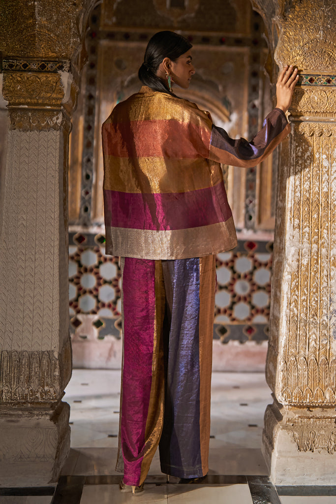 BENARES TISSUE STRIPED SHIRT dash and dot