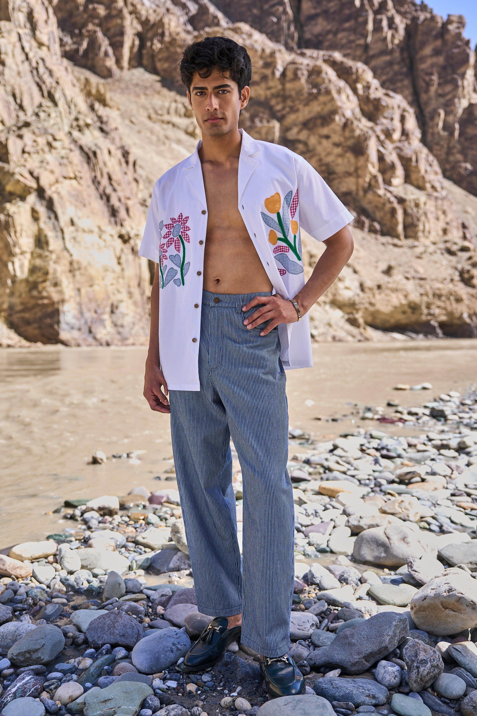 PINSTRIPE BARREL PANT - dash and dot