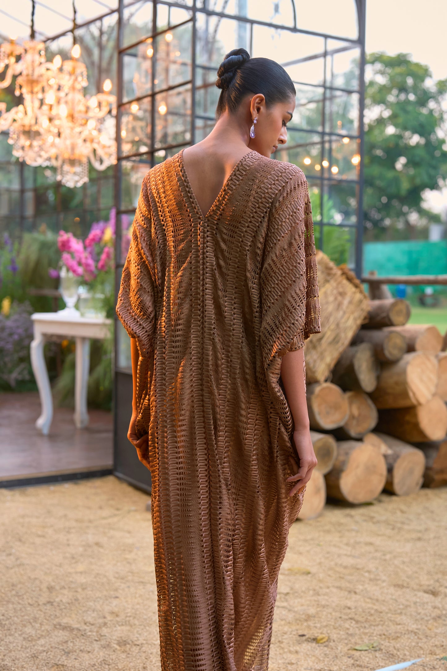 TEXTURED LACE KAFTAN