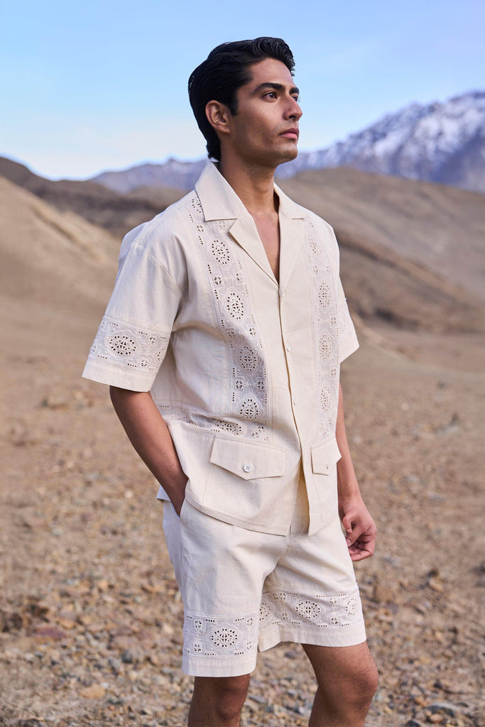 SCHIFFLI SHORTS SET - dash and dot dash and dot