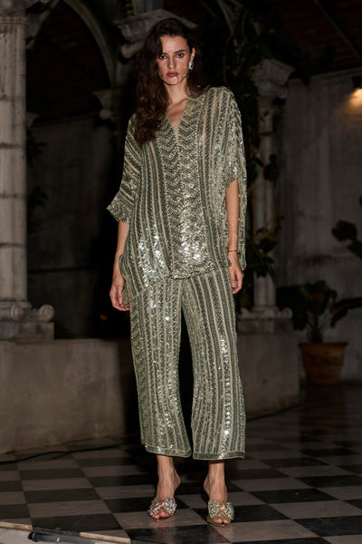 SEQUIN EMBROIDERED BOXY TOP