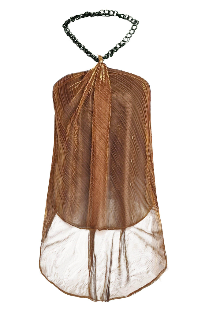 DRAPE & CHAIN LAMÉ TOP - dash and dot dash and dot