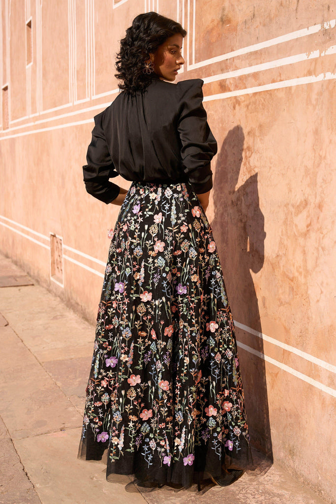 3D FLORAL MAXI SKIRT - dash and dot dash and dot
